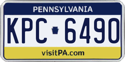 PA license plate KPC6490