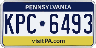 PA license plate KPC6493