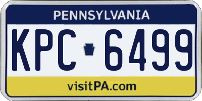 PA license plate KPC6499