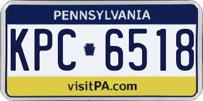 PA license plate KPC6518