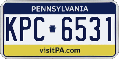 PA license plate KPC6531