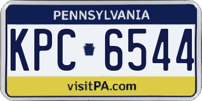 PA license plate KPC6544