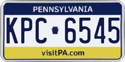 PA license plate KPC6545