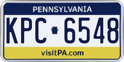 PA license plate KPC6548