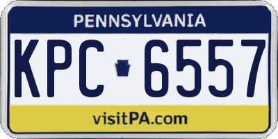 PA license plate KPC6557