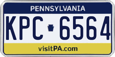 PA license plate KPC6564