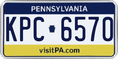 PA license plate KPC6570