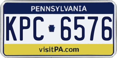 PA license plate KPC6576