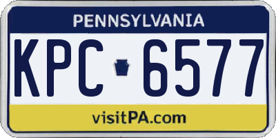 PA license plate KPC6577