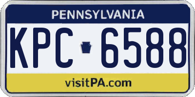 PA license plate KPC6588