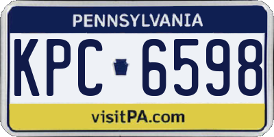 PA license plate KPC6598