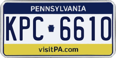 PA license plate KPC6610