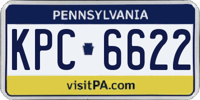 PA license plate KPC6622