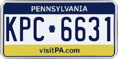 PA license plate KPC6631
