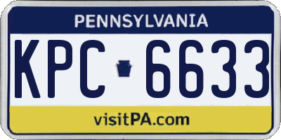 PA license plate KPC6633