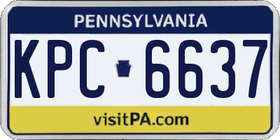 PA license plate KPC6637