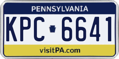 PA license plate KPC6641