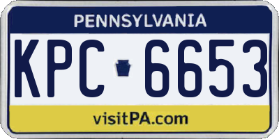 PA license plate KPC6653