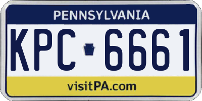 PA license plate KPC6661