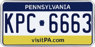 PA license plate KPC6663