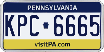 PA license plate KPC6665