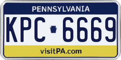 PA license plate KPC6669