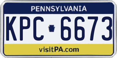 PA license plate KPC6673
