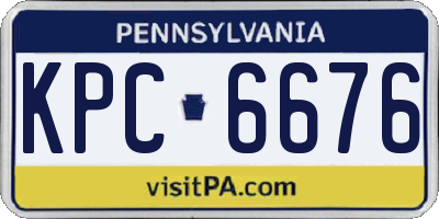 PA license plate KPC6676