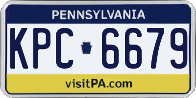 PA license plate KPC6679