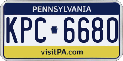 PA license plate KPC6680