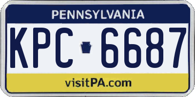 PA license plate KPC6687