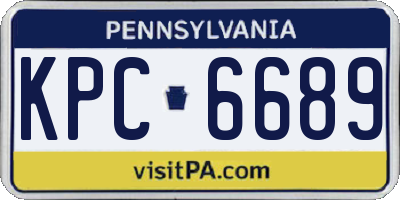 PA license plate KPC6689