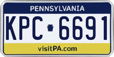 PA license plate KPC6691