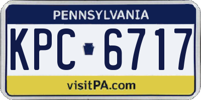 PA license plate KPC6717