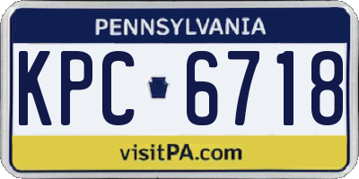PA license plate KPC6718