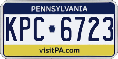 PA license plate KPC6723
