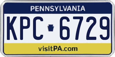 PA license plate KPC6729
