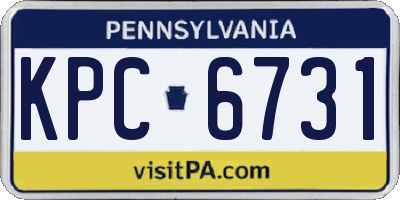 PA license plate KPC6731