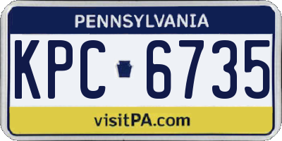PA license plate KPC6735