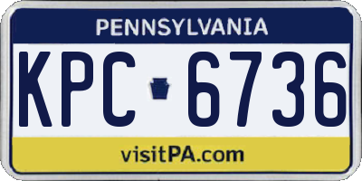 PA license plate KPC6736