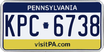 PA license plate KPC6738