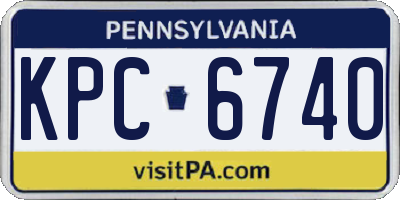 PA license plate KPC6740