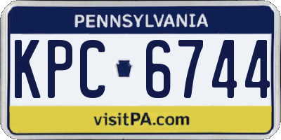 PA license plate KPC6744