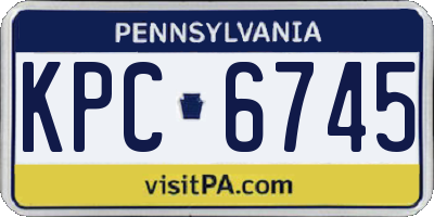 PA license plate KPC6745