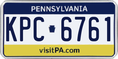 PA license plate KPC6761