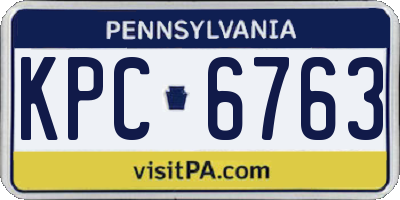 PA license plate KPC6763