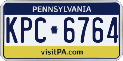 PA license plate KPC6764