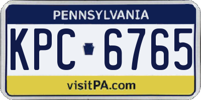 PA license plate KPC6765