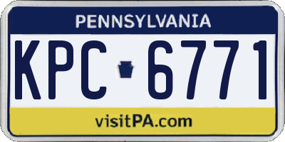 PA license plate KPC6771