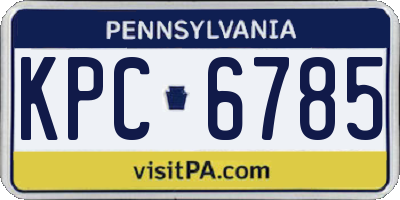 PA license plate KPC6785
